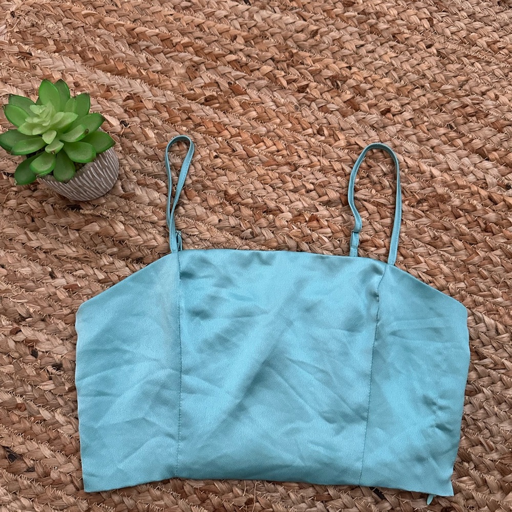 2/$10 Women's Teal Crop Cami Top - Brand: